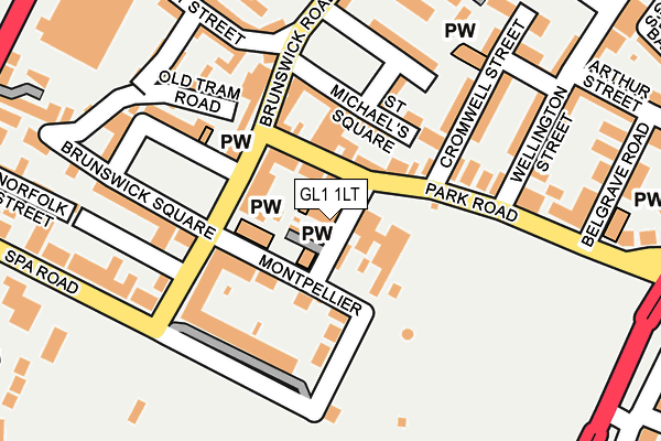 GL1 1LT map - OS OpenMap – Local (Ordnance Survey)