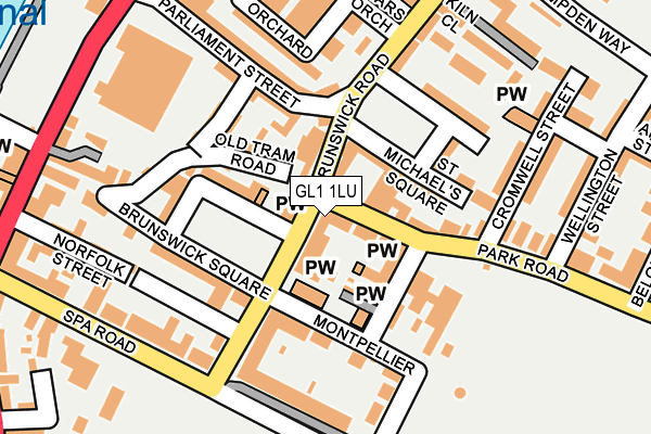 GL1 1LU map - OS OpenMap – Local (Ordnance Survey)