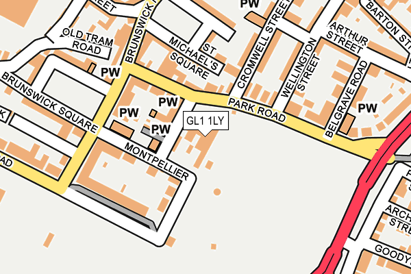 GL1 1LY map - OS OpenMap – Local (Ordnance Survey)