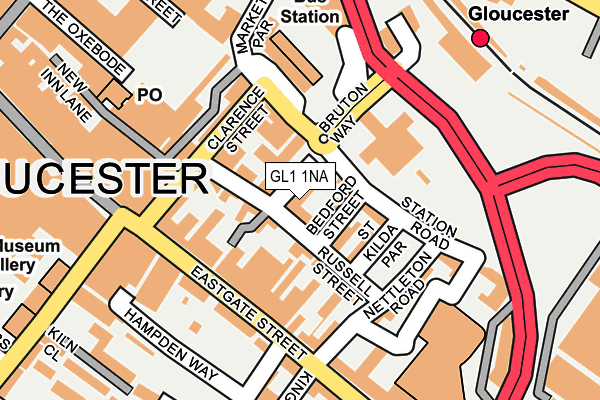 GL1 1NA map - OS OpenMap – Local (Ordnance Survey)