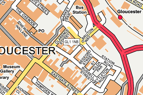 GL1 1NB map - OS OpenMap – Local (Ordnance Survey)