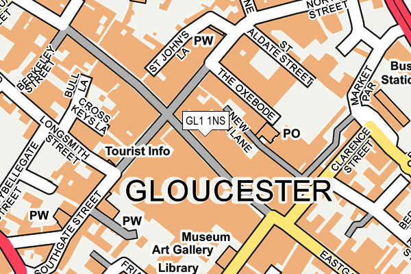 GL1 1NS map - OS OpenMap – Local (Ordnance Survey)