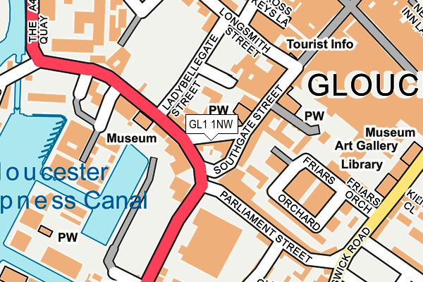 GL1 1NW map - OS OpenMap – Local (Ordnance Survey)