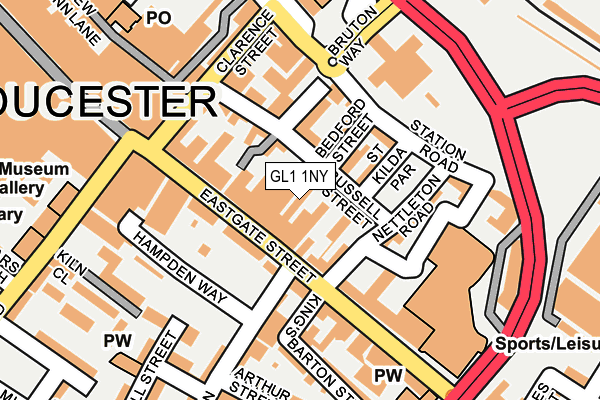 GL1 1NY map - OS OpenMap – Local (Ordnance Survey)