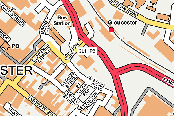 GL1 1PB map - OS OpenMap – Local (Ordnance Survey)