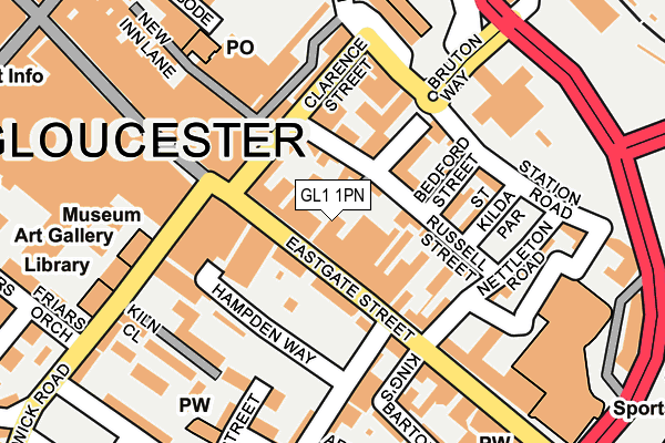 GL1 1PN map - OS OpenMap – Local (Ordnance Survey)