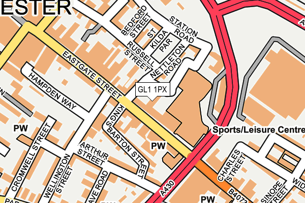 GL1 1PX map - OS OpenMap – Local (Ordnance Survey)