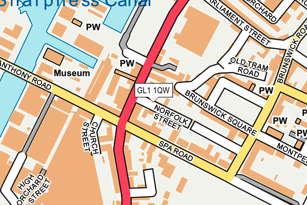 GL1 1QW map - OS OpenMap – Local (Ordnance Survey)
