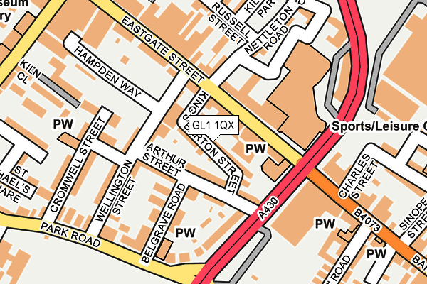 GL1 1QX map - OS OpenMap – Local (Ordnance Survey)