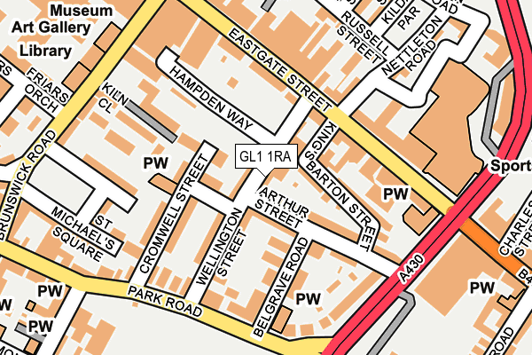 GL1 1RA map - OS OpenMap – Local (Ordnance Survey)