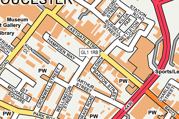 GL1 1RB map - OS OpenMap – Local (Ordnance Survey)