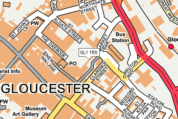 GL1 1RX map - OS OpenMap – Local (Ordnance Survey)