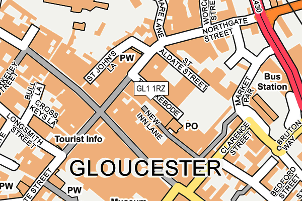 GL1 1RZ map - OS OpenMap – Local (Ordnance Survey)