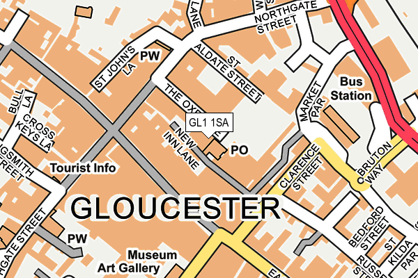 GL1 1SA map - OS OpenMap – Local (Ordnance Survey)