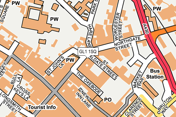 GL1 1SQ map - OS OpenMap – Local (Ordnance Survey)