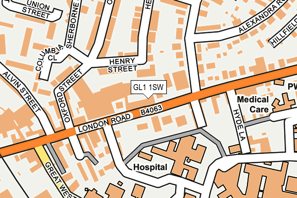 GL1 1SW map - OS OpenMap – Local (Ordnance Survey)