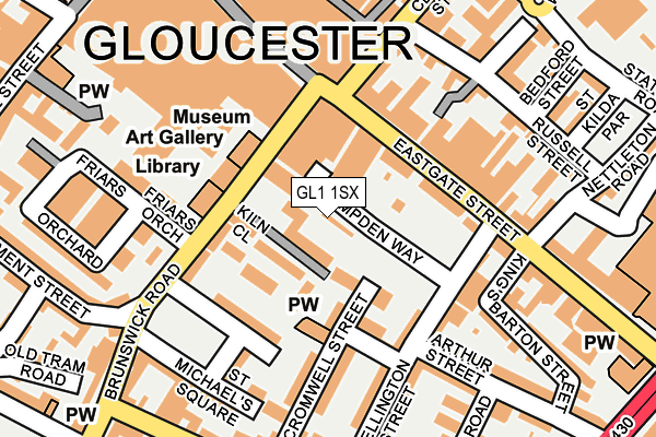 GL1 1SX map - OS OpenMap – Local (Ordnance Survey)