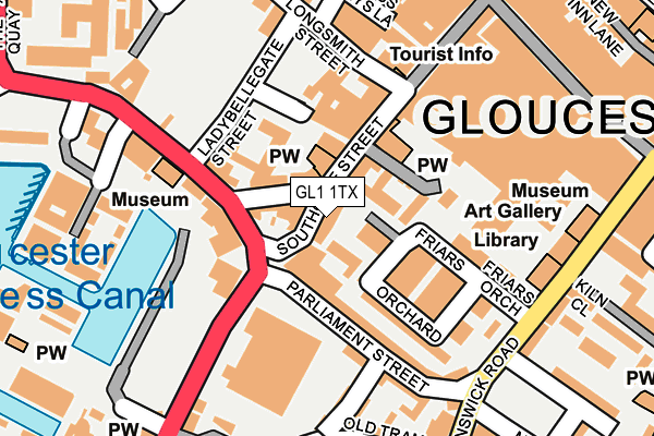 GL1 1TX map - OS OpenMap – Local (Ordnance Survey)