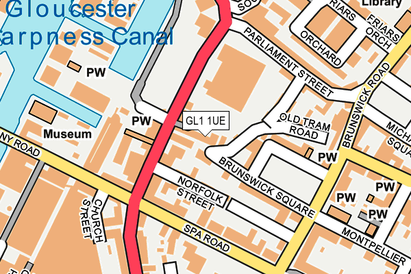 GL1 1UE map - OS OpenMap – Local (Ordnance Survey)