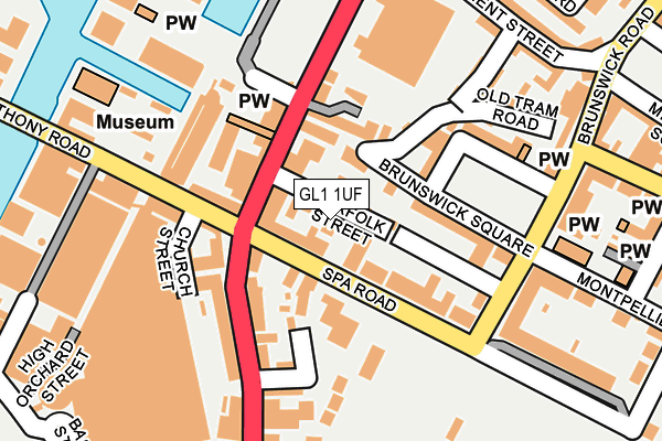 GL1 1UF map - OS OpenMap – Local (Ordnance Survey)