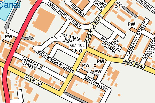 GL1 1UL map - OS OpenMap – Local (Ordnance Survey)