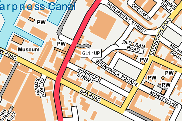 GL1 1UP map - OS OpenMap – Local (Ordnance Survey)