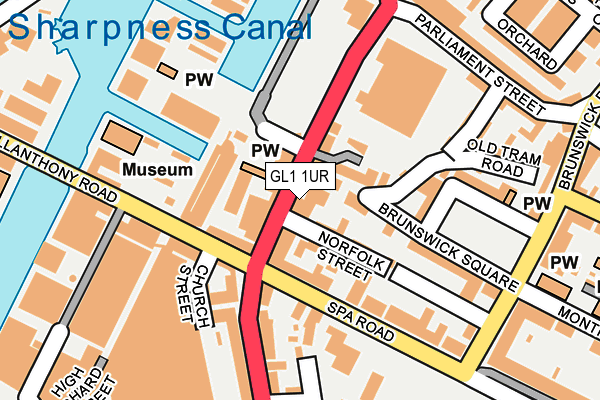 GL1 1UR map - OS OpenMap – Local (Ordnance Survey)