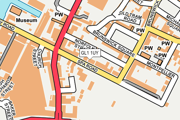 GL1 1UY map - OS OpenMap – Local (Ordnance Survey)