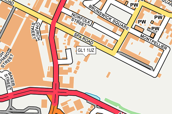 GL1 1UZ map - OS OpenMap – Local (Ordnance Survey)