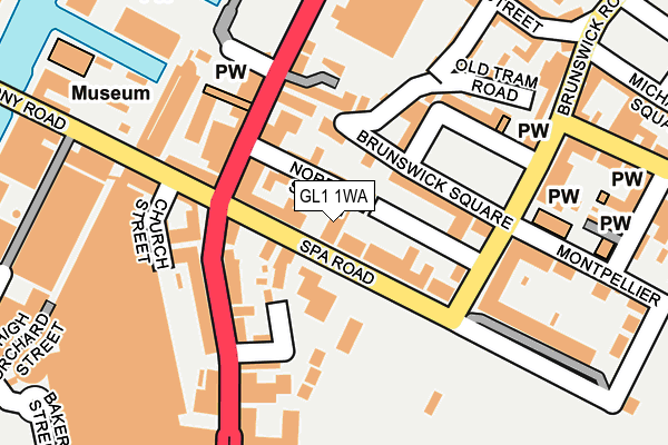 GL1 1WA map - OS OpenMap – Local (Ordnance Survey)