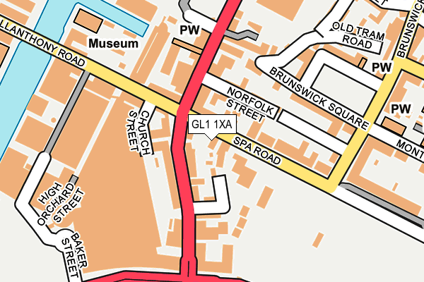 GL1 1XA map - OS OpenMap – Local (Ordnance Survey)