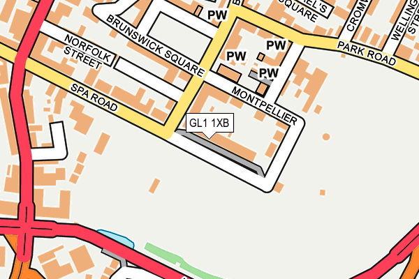 GL1 1XB map - OS OpenMap – Local (Ordnance Survey)