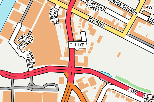 GL1 1XE map - OS OpenMap – Local (Ordnance Survey)