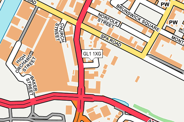 GL1 1XG map - OS OpenMap – Local (Ordnance Survey)