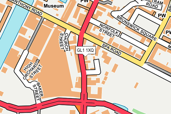 GL1 1XQ map - OS OpenMap – Local (Ordnance Survey)