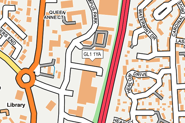 GL1 1YA map - OS OpenMap – Local (Ordnance Survey)