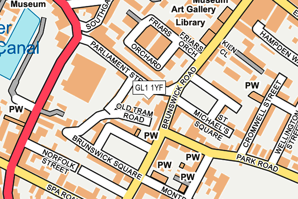 GL1 1YF map - OS OpenMap – Local (Ordnance Survey)