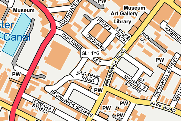 GL1 1YG map - OS OpenMap – Local (Ordnance Survey)