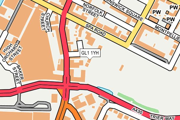 GL1 1YH map - OS OpenMap – Local (Ordnance Survey)