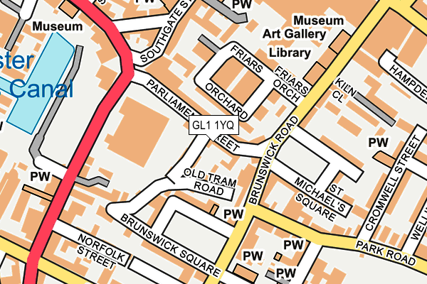 GL1 1YQ map - OS OpenMap – Local (Ordnance Survey)