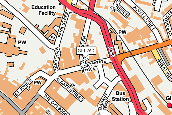 GL1 2AD map - OS OpenMap – Local (Ordnance Survey)