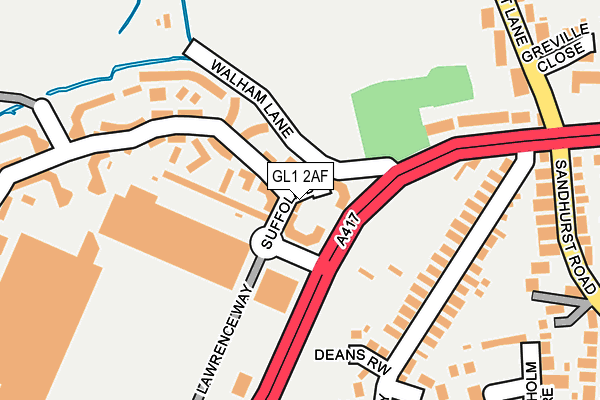 GL1 2AF map - OS OpenMap – Local (Ordnance Survey)