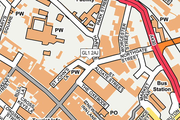 GL1 2AJ map - OS OpenMap – Local (Ordnance Survey)