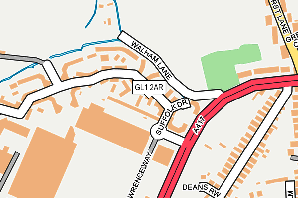 GL1 2AR map - OS OpenMap – Local (Ordnance Survey)