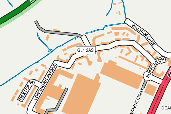 GL1 2AS map - OS OpenMap – Local (Ordnance Survey)