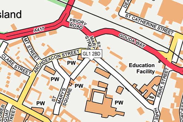 GL1 2BD map - OS OpenMap – Local (Ordnance Survey)