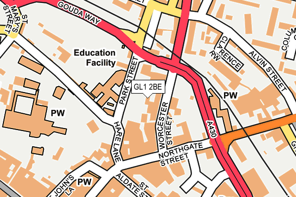 GL1 2BE map - OS OpenMap – Local (Ordnance Survey)