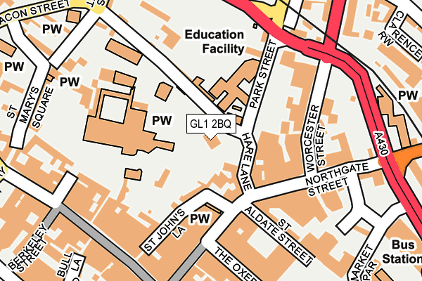 GL1 2BQ map - OS OpenMap – Local (Ordnance Survey)