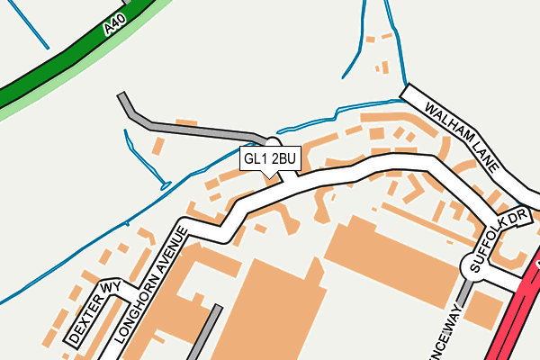 GL1 2BU map - OS OpenMap – Local (Ordnance Survey)