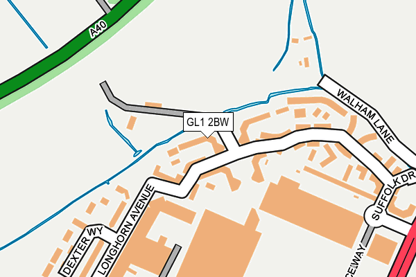 GL1 2BW map - OS OpenMap – Local (Ordnance Survey)